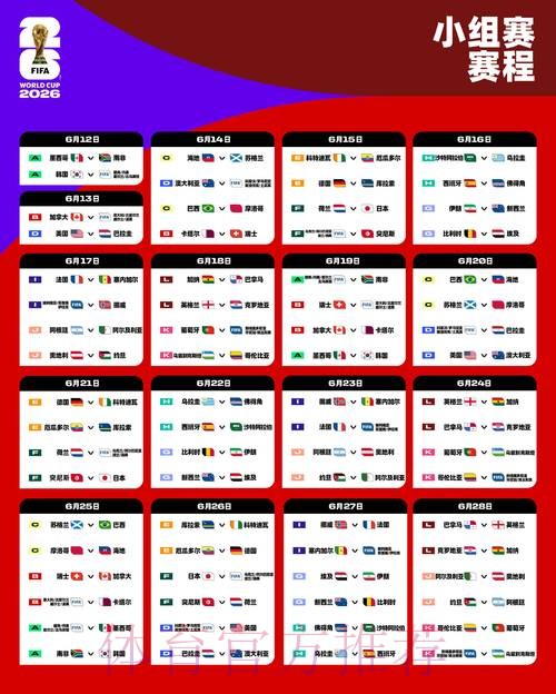 2026世界杯比赛时间完整版比赛时间表怎么查